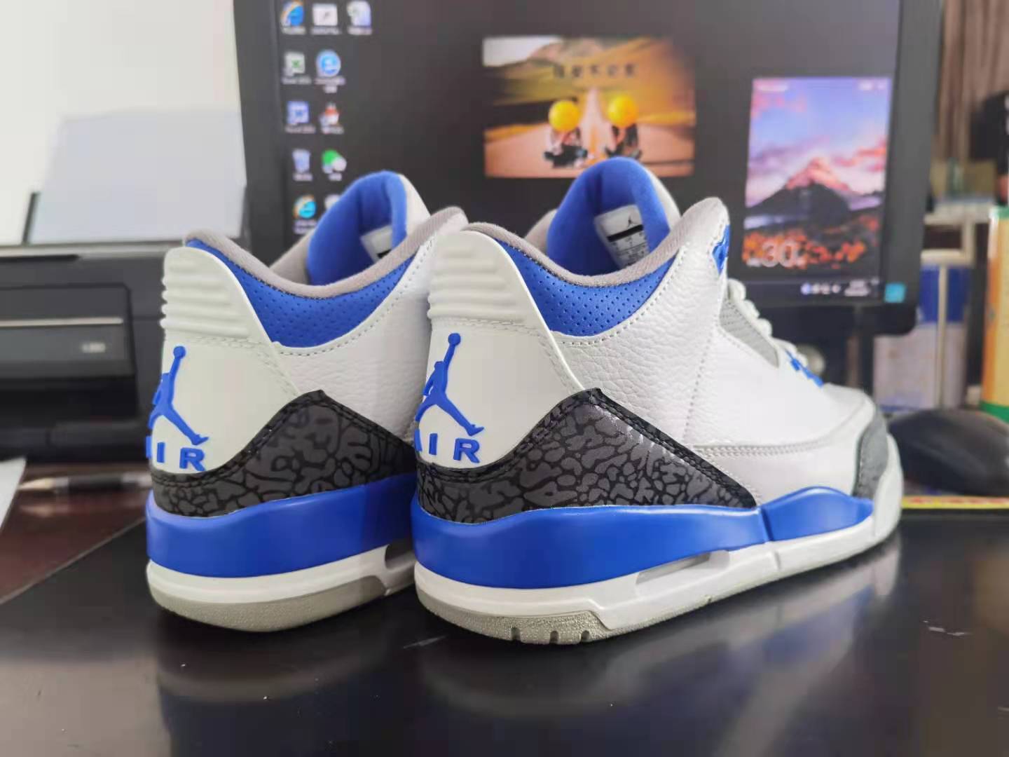 Air Jordan 3 White Grey Blue Retro Shoes